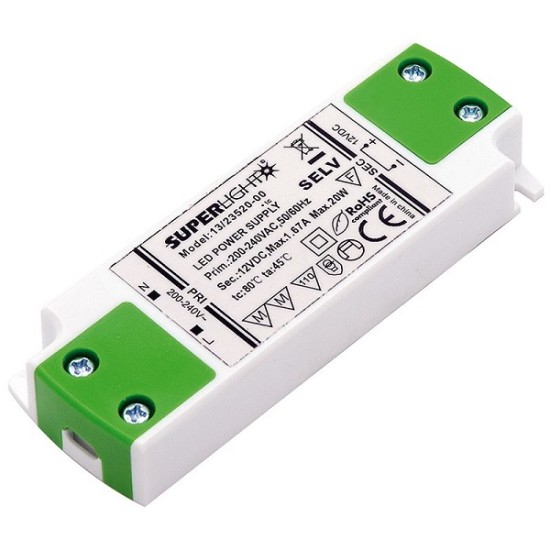 Alimentatore 12V 1,6A 20W SELV IP20