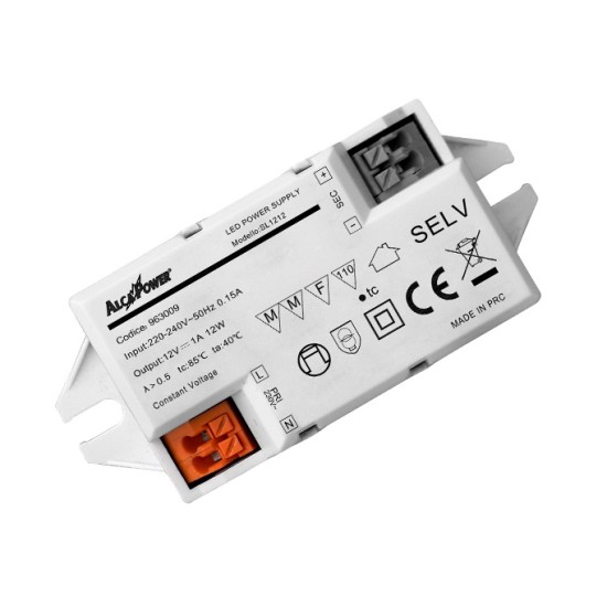 Alimentatore 12V 1A 12W SELV IP20