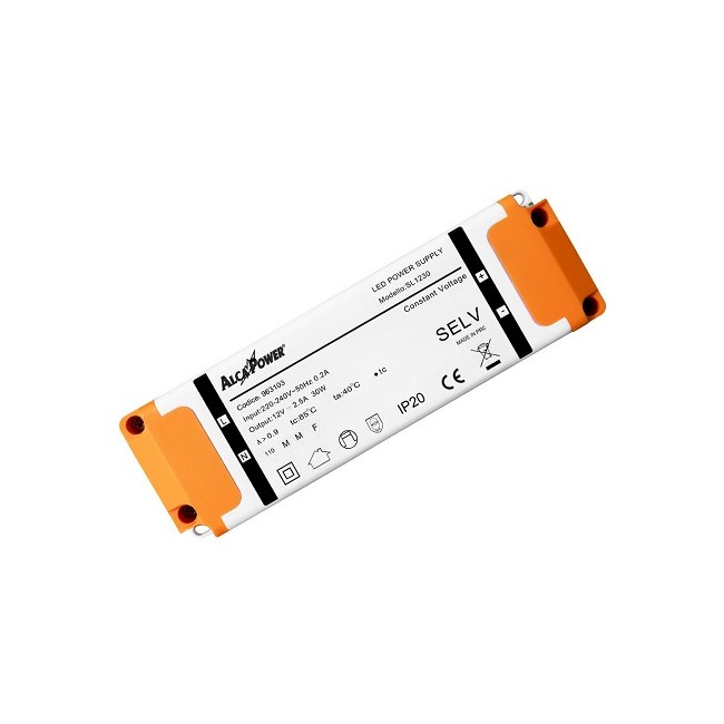 Alimentatore 12V 2,5A 30W SELV IP20