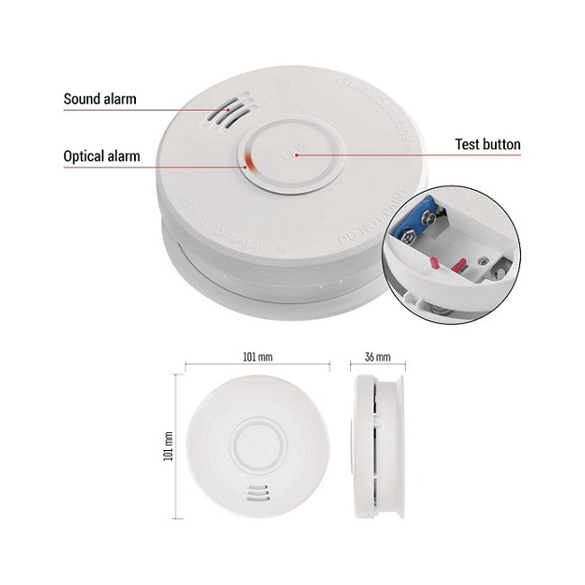Sensore di allarme fumo a batteria TSS910A