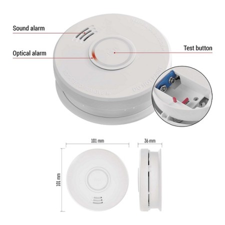 Sensore di allarme fumo a batteria TSS910A