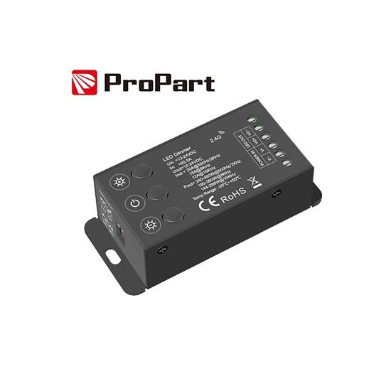 Dimmer RF 1CH*20A 12-24VDC con 3 pulsanti per striscia LED monocolore