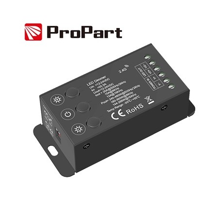 Dimmer RF 1CH*20A 12-24VDC con 3 pulsanti per striscia LED monocolore
