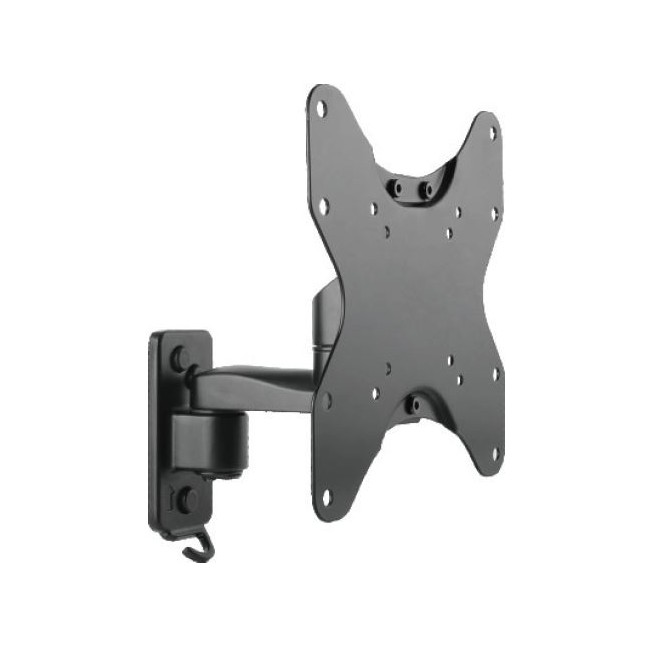 Supporto TV 23''-42'' a muro 2 snodi nero carico massimo 20kg vesa 75/100/200