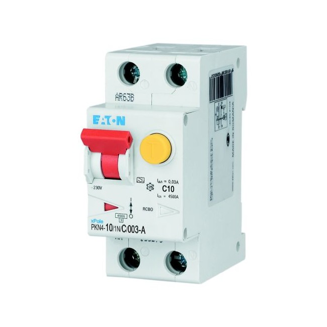 PKN4-10/1N/C/003-A MTD.1N 10A C 0,03 4,5 -A  Interruttore Magnetotermico Differenziale Modulare 1P+N 10A 30mA 4,5kA - Tipo A - 