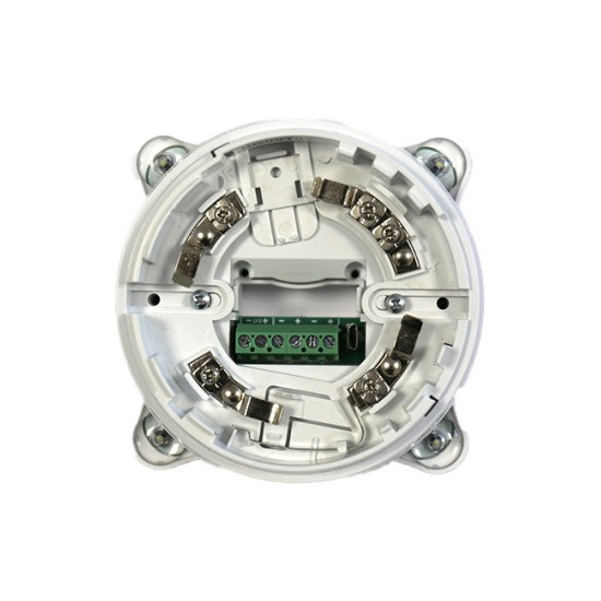 Base bianca con segnalatore ottico/acustico indirizzata a basso consumo