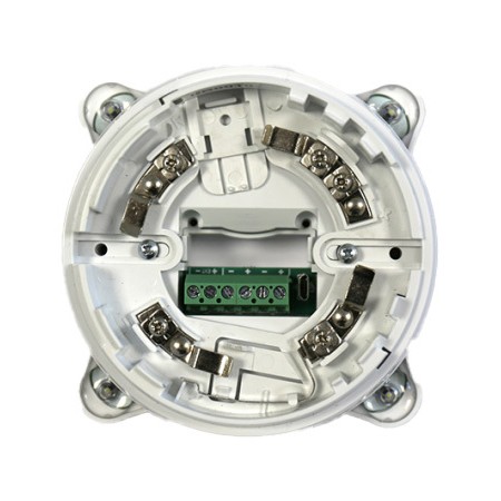 Base bianca con segnalatore ottico/acustico indirizzata a basso consumo