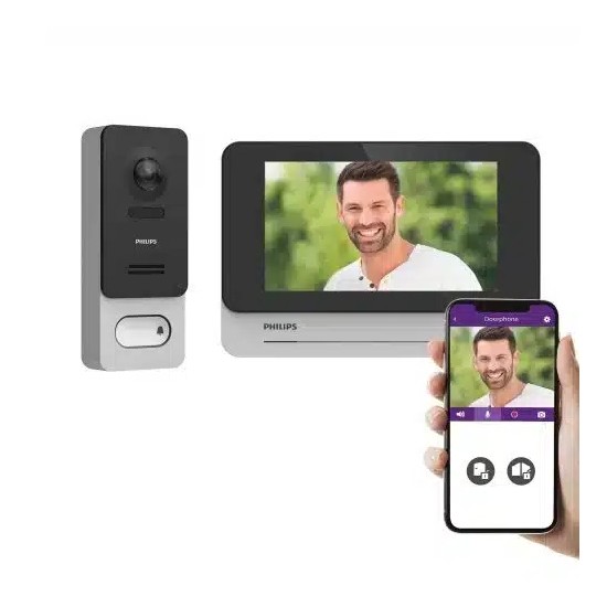Kit videocitofonico senza fili WiFi PHILIPS connesso, immagine 3K - Serie WelcomeEye Wireless