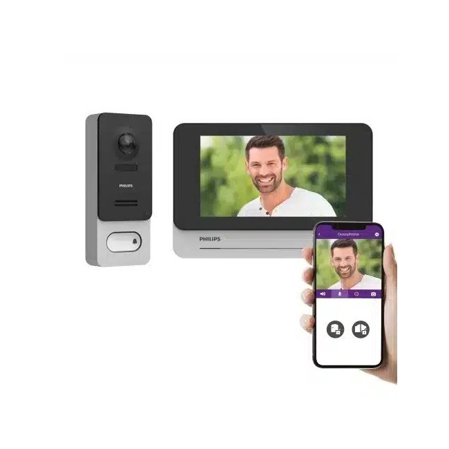 Kit videocitofonico senza fili WiFi PHILIPS connesso, immagine 3K - Serie WelcomeEye Wireless