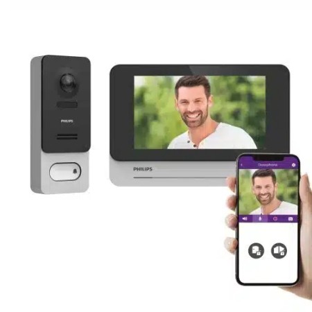 Kit videocitofonico senza fili WiFi PHILIPS connesso, immagine 3K - Serie WelcomeEye Wireless