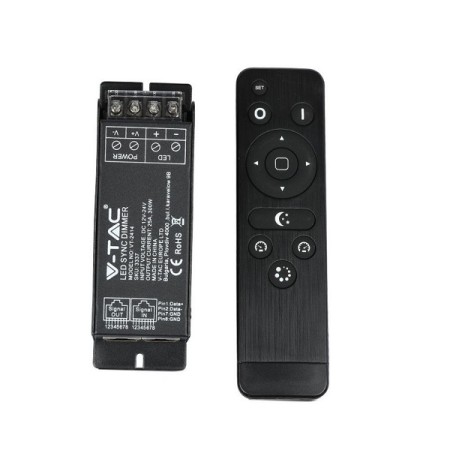 Controller Dimmer Strip LED Monocromatico 300W con Telecomando RF 14 Tasti, 1 Canale, Sincronizzazione e Regolazione Intensità,