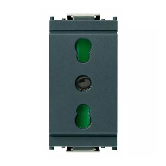 Bpresa SICURY 2P+T 16 A 250 V~ standard italiano tipo P17/11, grigio Vimar Idea