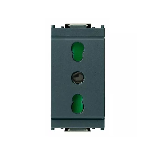 Bpresa SICURY 2P+T 16 A 250 V~ standard italiano tipo P17/11, grigio Vimar Idea