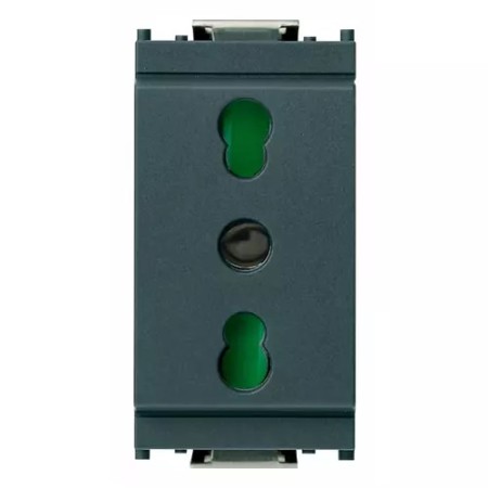 Bpresa SICURY 2P+T 16 A 250 V~ standard italiano tipo P17/11, grigio Vimar Idea
