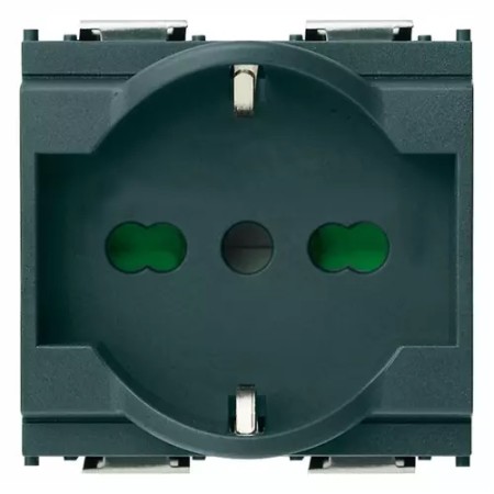 Presa SICURY 2P+T 16 A 250 V~ universale standard italiano P40, grigio - 2 moduli, GRIGIO Vimar Idea