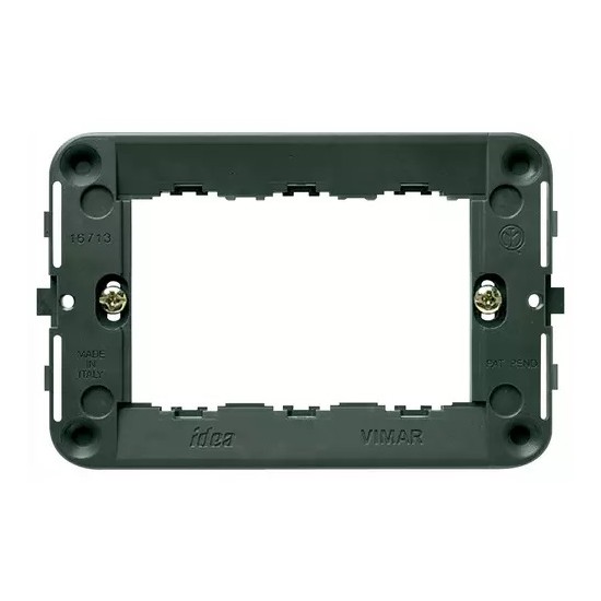 Supporto 3 moduli, con viti, per scatole 3 posti GRIGIO Vimar Idea