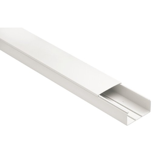 Canala portacavi con coperchio serie CP 100x60mm - verga da 2 metri - RAL 9001