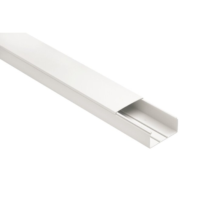 Canala portacavi con coperchio serie CP 100x60mm - verga da 2 metri - RAL 9001