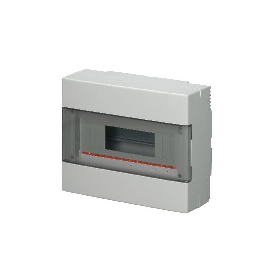 Centralino da parete con portello fumè IP40 - DIN 12 moduli, RAL7035 - Dim.(LxHxP): 280x220x100mm