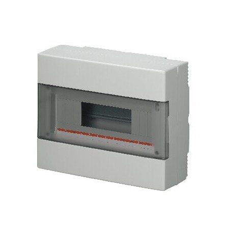 Centralino da parete con portello fumè IP40 - DIN 12 moduli, RAL7035 - Dim.(LxHxP): 280x220x100mm