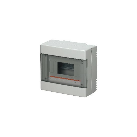 Centralino da parete con portello fumè IP40 - DIN 8 moduli, RAL7035 - Dim.(LxHxP): 200x180x100mm