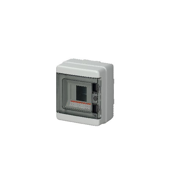 Centralino da parete con portello fumè IP65 - DIN 4 moduli, RAL7035 - Dim.(LxHxP): 150x170x100mm