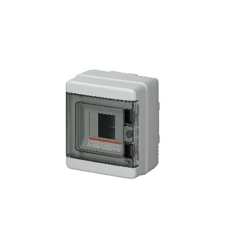 Centralino da parete con portello fumè IP65 - DIN 4 moduli, RAL7035 - Dim.(LxHxP): 150x170x100mm