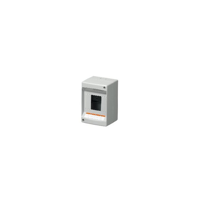 Centralino da parete senza portello IP40 - DIN 4 moduli, RAL7035 - Dim.(LxHxP): 90x130x85mm