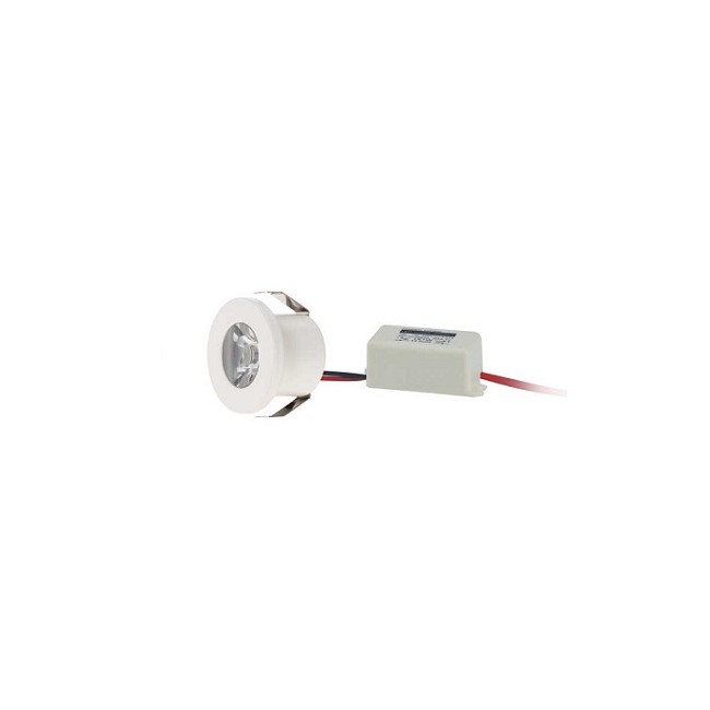 Segnapasso tondo bianco 1W, luce calda, 220Vac, IP20