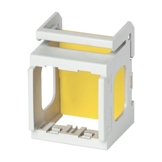 Supporto 2 moduli per installazione su guida DIN (60715 TH35) di apparecchi Eikon, Arké e Plana, occupa 3 moduli da 17,5 mm, gr