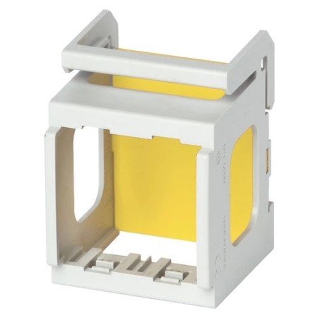 Supporto 2 moduli per installazione su guida DIN (60715 TH35) di apparecchi Eikon, Arké e Plana, occupa 3 moduli da 17,5 mm, gr