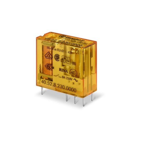Relè miniaturizzato 12Vac doppio scambio 8A