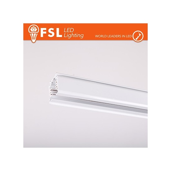 Binario per proiettori Trifase 2 metri BIANCO - EUROTRACK