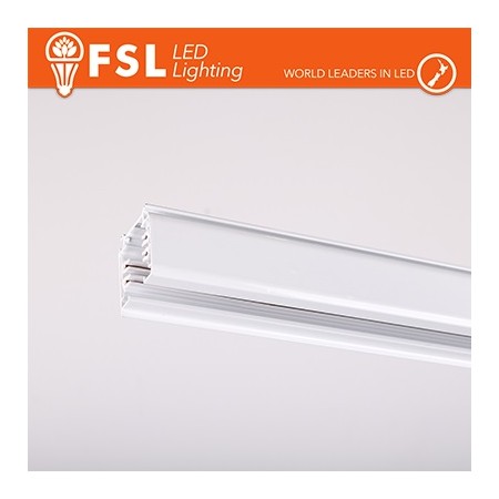 Binario per proiettori Trifase 2 metri BIANCO - EUROTRACK