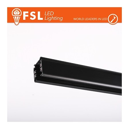 Binario per proiettori Trifase 2 metri NERO - EUROTRACK