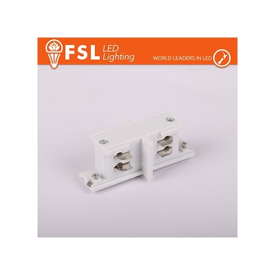 Giunto Forma I mini per binario Trifase BIANCO - EUROTRACK