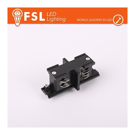 Giunto Forma I Mini per binario Trifase NERO - EUROTRACK