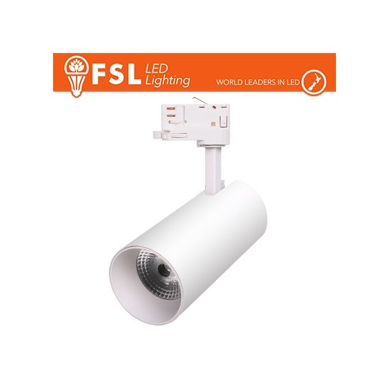 Proiettore a Binario Trifase BIANCO 30W 3500Lm - 3CCT - EUROTRACK