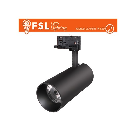 Proiettore a Binario Trifase NERO 30W 3500Lm - 3CCT - EUROTRACK