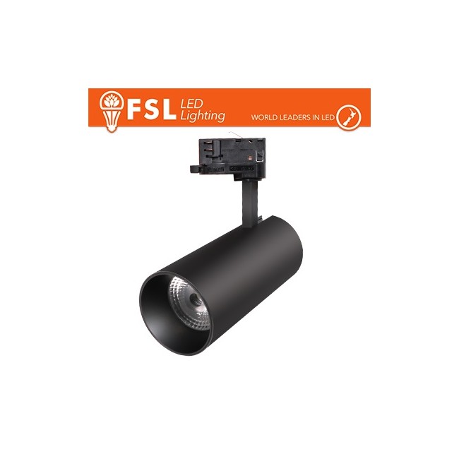 Proiettore a Binario Trifase NERO 30W 3500Lm - 3CCT - EUROTRACK