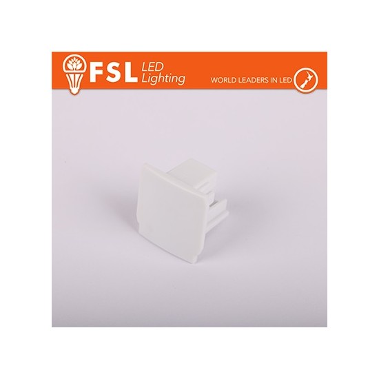 Tappo di chiusura finale per binario trifase BIANCO - EUROTRACK