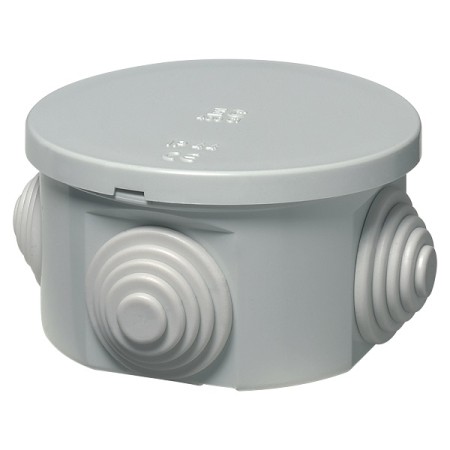 Cassetta di derivazione tonda con passacavi e coperchio a pressione - IP44 - Ø85x40 mm