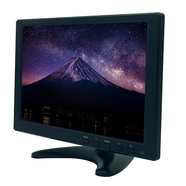 Monitor SAFIRE LED 10" per la videosorveglianza, Formato 16:9 con ingressi VGA, HDMI, BNC loop e audio - Risoluzione 1280x800 -