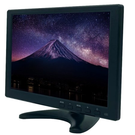 Monitor SAFIRE LED 10" per la videosorveglianza, Formato 16:9 con ingressi VGA, HDMI, BNC loop e audio - Risoluzione 1280x800 -