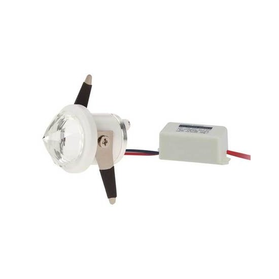 Segnapasso tondo bianco prismatico 1W, luce naturale, 120°, 220Vac, IP20