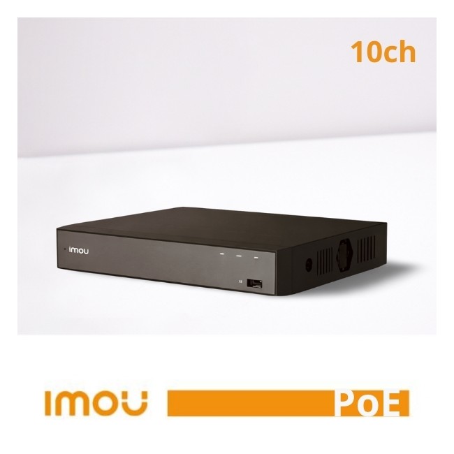 NVR IP 10 canali - 8MPx, IMOU LAN max 90Mbps, 1xHDD con audio bidirezionale integrato